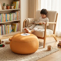 Fauteuil pouf moderne en tissu tricoté warp-knit avec rembourrage EPP, motif dessin animé, pour le confort du salon à la maison