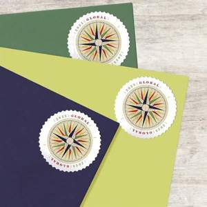 2025 Compass Us Forever Postage Stamps Stickers Set Sellos de primera clase para coleccionar. Tarjetas de invitación para hacer sobres de correo - Product Image 4