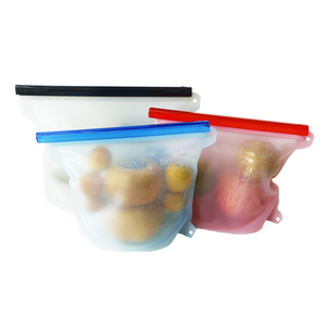Custom Logo <b>Zip</b> Lock Reusable Silicone Food Freezer Storage <b>Bag</b> - Product Image 6
