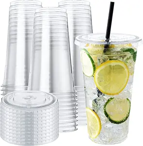 Пластиковые крышки для стаканчиков 12 16 20 24 32 унции, прозрачные пластиковые чашки 16 унций