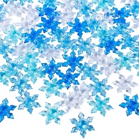Ornements flocons de neige en acrylique, cristaux bleus, artisanat DIY, décoration de table, Noël