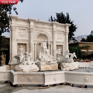 Fuente <span class=keywords><strong>Trevi</strong></span> de Mármol Blanco Tallada a Mano YOUFINE con Poseidón de la Mitología Griega para Jardín de Palacio de Lujo - Product Image 2