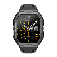 Montres intelligentes K78 GPS à écran carré, batterie super puissante de 1000 mAh, écran de 1,95 pouces, boussole, baromètre, étanche 3ATM