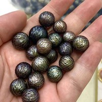 Perles d'eau de mer de Tahiti, perles en vrac, 10-14 mm, presque rondes, bracelet Zhuji
