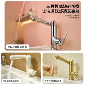 Basin Faucet Single Handle Ceramic Valve Core Deck Mounted For Home Hotel Bathroom - Product Image 3