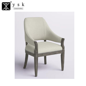 Chaise de salle à manger commerciale de dos d'aile de tissu de soie de couleur brune avec tufté et goujons finis pour le AC-100 de restaurant - Product Image 5