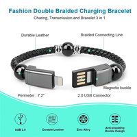 Câble de chargement USB pour Bracelet en cuir Type C, chargeur en cuir tressé, modèle créatif