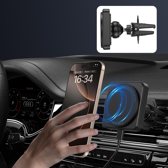Factory Wholesale M37 Fast Charging Magnetic Car Mount Charger Charging Mount Wireless for iPhone
