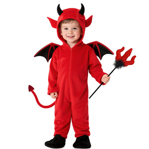 Ensemble de costume d'<span class=keywords><strong>Halloween</strong></span> : cape de cosplay ailes de chauve-souris sombres, combinaison de démon rouge pour TV et cinéma - Product Image 3