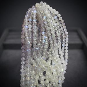 Lot de 11 brins de pierres de lune arc-en-ciel naturelles blanches, perles rondes lisses de 6 mm et 8 mm, 1405 carats, Iroc Sales, 16 pouces, pierres précieuses en vrac, 169 $ US - Product Image 3