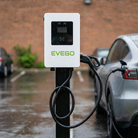 EVEGO Cargador Rápido y Confiable de Nivel 2, 240V, Compatibilidad Universal con Red Eléctrica N.A. Estación de Carga Rápida para Vehículos Eléctricos de 14kW CC, Certificada por ETL, para el Mercado Estadounidense