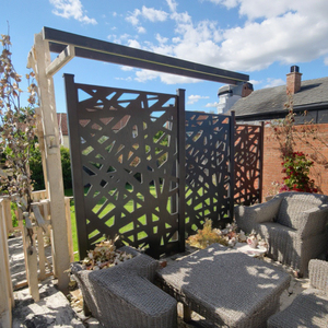 Pantalla de Privacidad Metálica Portátil Cortada con Láser para Jardín, Divisor de Cercas Exteriores y Elegantes <span class=keywords><strong>Cerramientos</strong></span> para Patios, Restaurantes/Jardines - Product Image 5