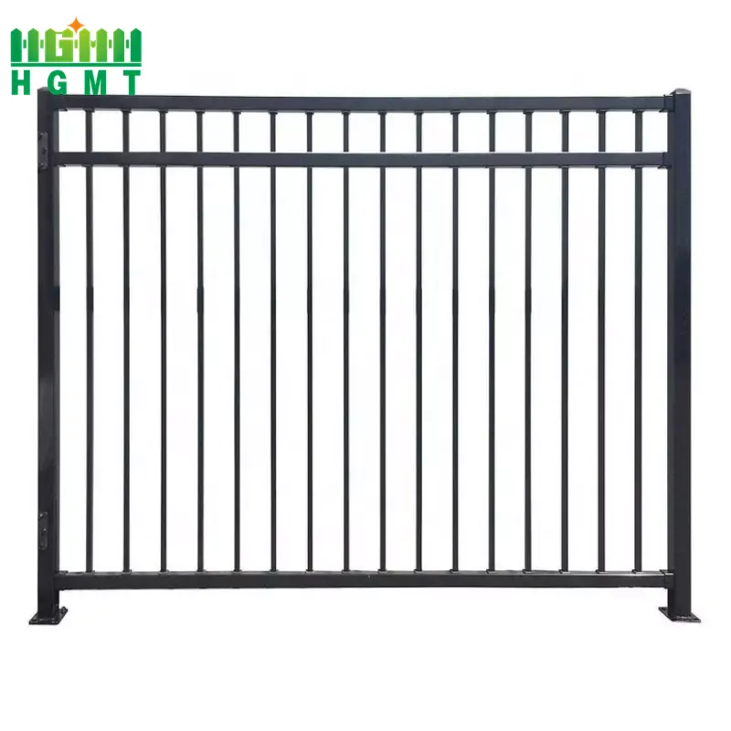 Satılık boru şeklindeki çitlerin düz üst Metal ferforje tipi