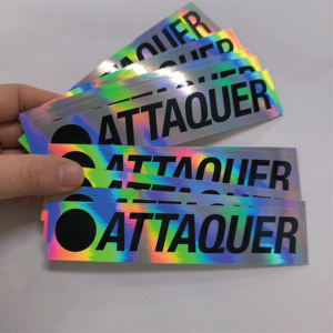 Pegatinas de logotipo troqueladas de <span class=keywords><strong>vinilo</strong></span> holográfico de PVC con forma personalizada etiquetas adhesivas de holograma de arcoíris brillantes <span class=keywords><strong>individuales</strong></span> Material PP - Product Image 1