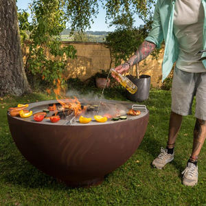 Barbecue multi-combustibles haut de gamme pour intérieur et extérieur, idéal pour le jardin, fonctionne au charbon, au gaz et à l'électricité, foyer durable en acier et métal, haute qualité Corten - Product Image 2