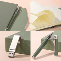 Logo personnalisé Promotions Business A5 Cahier de notes en cuir PU Journal Planner coffret cadeau avec stylo pour Noël