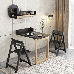 Meubles d'appartement Noir Support mural Pliant Mini Flat Design Luxe <span class=keywords><strong>Table</strong></span> à manger moderne - Product Image 4