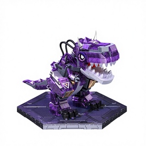 Bloques de Construcción de Ladrillos Pequeños 6 en 1, Modelo de Dinosaurio Dios de la Guerra, Robot Mecha, Ensamblaje de Armadura - Product Image 3