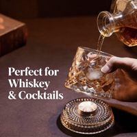 Lüks 9oz Şeffaf Kristal Elmas Tasarımlı Ağır Tabanlı Bar İçecekleri 360 Derece Dönen Kristal Viski Bardağı Scotch, Bourbon ve Kokteyl için
