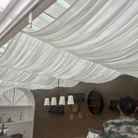 Rideau de plafond en polyester terylène translucide, décoratif, semi-occultant, style européen, personnalisable pour salon de beauté, maison d'hôtes