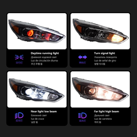 Ensemble de phares WLJ pour Ford Focus Mk3 2015 Facelift Upgrade Style RS Noir Fumé LED avec clignotants dynamiques séquentiels