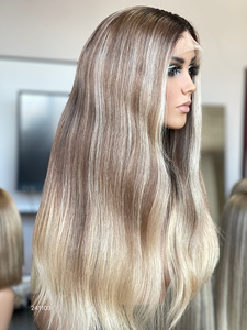 Virgin European Hair 100% Human Hair 20 Inch 180% Density Transparent HD Lace <b>Front</b> <b>Wig</b> with 4x4 Inch Glueless - Product Image 2