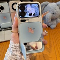 Coque de téléphone éléphant mignon en TPU de qualité supérieure à dégradé de couleurs avec support miroir pour iPhone 17 Pro Max 16 15, coque de téléphone poney mignon