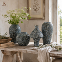 Vase à fleurs en céramique élégant Jossin avec texture organique pour la décoration moderne du salon, la mise en valeur de la table à manger