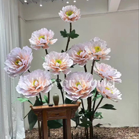 Fleur de lotus en tissu de soie artificielle, sur pied, taille personnalisée, 10 couleurs, décoration pour mariage, remise de diplôme, Pâques, fête