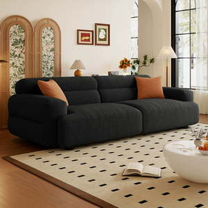 Sofá de Tela Blanco de Diseño Moderno y Económico, Sofá de Sala de Estar Cómodo de 3 Plazas, Estructura de Madera Resistente, <span class=keywords><strong>Muebles</strong></span> de Sala de Estar - Product Image 5