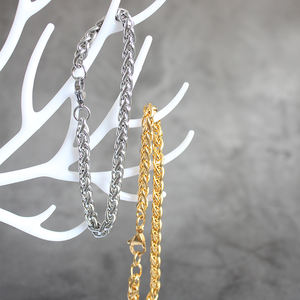 Hip-hop Punk 6MM Men and Women 18K Gold Stainless Steel Bracelet Keel Chain <strong>Fashion</strong> <strong>Accessories</strong>. - Product Image 6