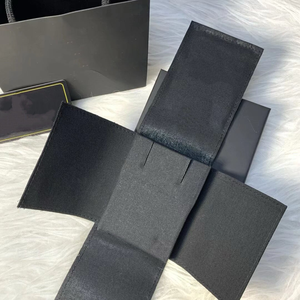 Pochette à bijoux noire de marque, directement de l'usine, avec logo, pour femmes, emballage cadeau de luxe, boîte à collier avec accessoires - Product Image 3