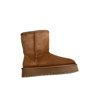 Sangpo Botas <span class=keywords><strong>de</strong></span> nieve Punta Suela gruesa Nuevo invierno Piel <span class=keywords><strong>de</strong></span> oveja Lana Integrada Media pantorrilla Aumento <span class=keywords><strong>de</strong></span> altura Botas <span class=keywords><strong>de</strong></span> piel <span class=keywords><strong>de</strong></span> algodón cálido para mujer - Product Image 5