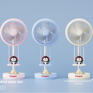 Mini ventilateur portable <span class=keywords><strong>de</strong></span> dessin animé, rechargeable, pour bureau, moteur sans balais, autonomie <span class=keywords><strong>de</strong></span> 3 heures - Logo personnalisable, vente en gros disponible - Product Image 1