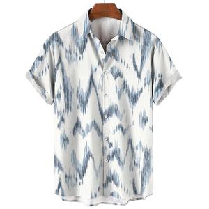 Nuova Camicia Hawaiana da Uomo Casual e Larga con Stampa Digitale 3D Floreale e Vegetale, Traspirante e con Perline, Ideale per il Commercio Transfrontaliero - Product Image 5