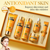 Ensemble de soins de la peau à base de vitamine C et de curcuma, 6 pièces, antioxydant, retarde l'oxydation cutanée, améliore la texture, éclaircissant, soins du visage en gros