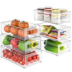 Clear BPA-Free Stackable Refrigerator Organizer Bins (Set of 4)