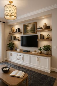 Mobile TV Moderno in Legno con LED, Pannello Contenitore e <span class=keywords><strong>Vetrina</strong></span> Espositiva per Arredamento Completo <span class=keywords><strong>Soggiorno</strong></span> o Accessorio Camera da Letto - Product Image 6