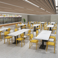 Ensembles table et chaises modernes et minimalistes en pierre pour cantines d'entreprise, restaurants de nouilles et restauration rapide - 4 ou 6 personnes