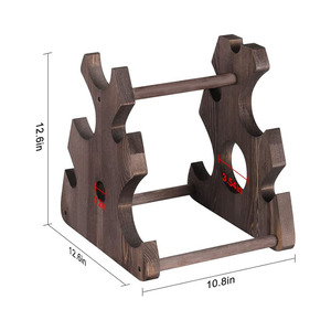 Giá Trưng Bày Rượu Vang Bằng Gỗ Mộc Mạc Kệ Lưu Trữ 3 Tầng Cho 6 Chai Rượu Quầy Bar Giá Để Chai Rượu Vang - Product Image 3