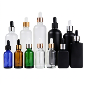 Meilleur prix - Flacon compte-gouttes vide en verre transparent pour huiles essentielles avec bouchon doré 10ml 15ml 30ml 50ml - Flacon échantillon cosmétique - Product Image 1