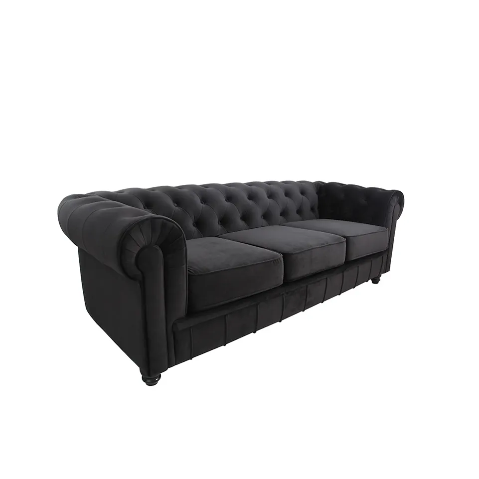 Italienisches Sofa Großhandel 3 Sitze Wohnzimmer schwarz grün blau Holland Samt Stoff gepolstert Sofa Set