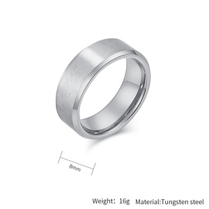 8mm <span class=keywords><strong>Plain</strong></span> <span class=keywords><strong>Silver</strong></span> e Black Tungsten Carbide Wedding <span class=keywords><strong>Ring</strong></span> para Homens Moda Inlay Jóias para Homens e Mulheres Dropshipping - Product Image 2