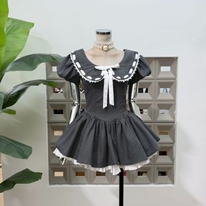 Nuova Collezione Estiva: Abito Corto da Donna con Colletto a Bambola, Fiocco e Maniche a Sbuffo, Stile Giovanile e Dolce - Product Image 5