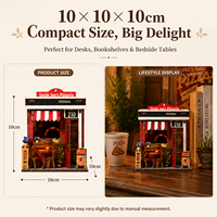 Kit de Modélisation Créatif en Bois DIY Maison de Pizzeria Miniature, Jouet Artisanat 3D à Assembler, Cadeau d'Anniversaire pour Adultes et Enfants