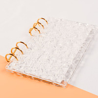 Nouvel ensemble de classeurs transparents en acrylique à 6 trous A5 A6, kit de feuilles de classeur en acrylique DIY, pochette transparente pour carnet à feuilles mobiles pour économie d'argent