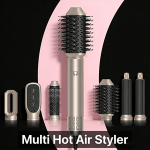 แปรงลมร้อน 5 in 1 แบบพกพา เครื่องเป่าผมขนาดเล็กพร้อมหัวกระจายลม ความเร็วสูง เครื่องจัดแต่งทรงผมมืออาชีพ ชุดอุปกรณ์จัดแต่งทรงผม - Product Image 2
