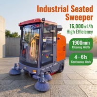 Nouvelle balayeuse électrique autoportée ConTour 48V, largeur de nettoyage 1900 mm, vitesse 16000 m/h, haute efficacité pour parcs industriels