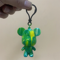 Kit de fabrication de porte-clés ours violent à peindre soi-même, peinture à couler, graffiti, artisanat en résine fait main, cadeaux pour enfants, jouets