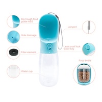Bouteille d'eau 3 en 1, sans BPA, pour chien, chat, animaux de compagnie, ml